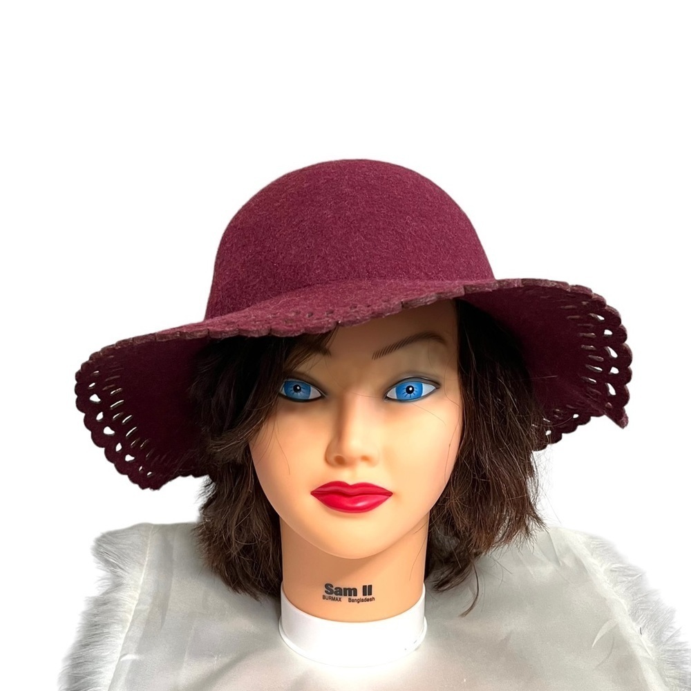 Rossomenta Firenze Floppy Wool Hat Burgundy